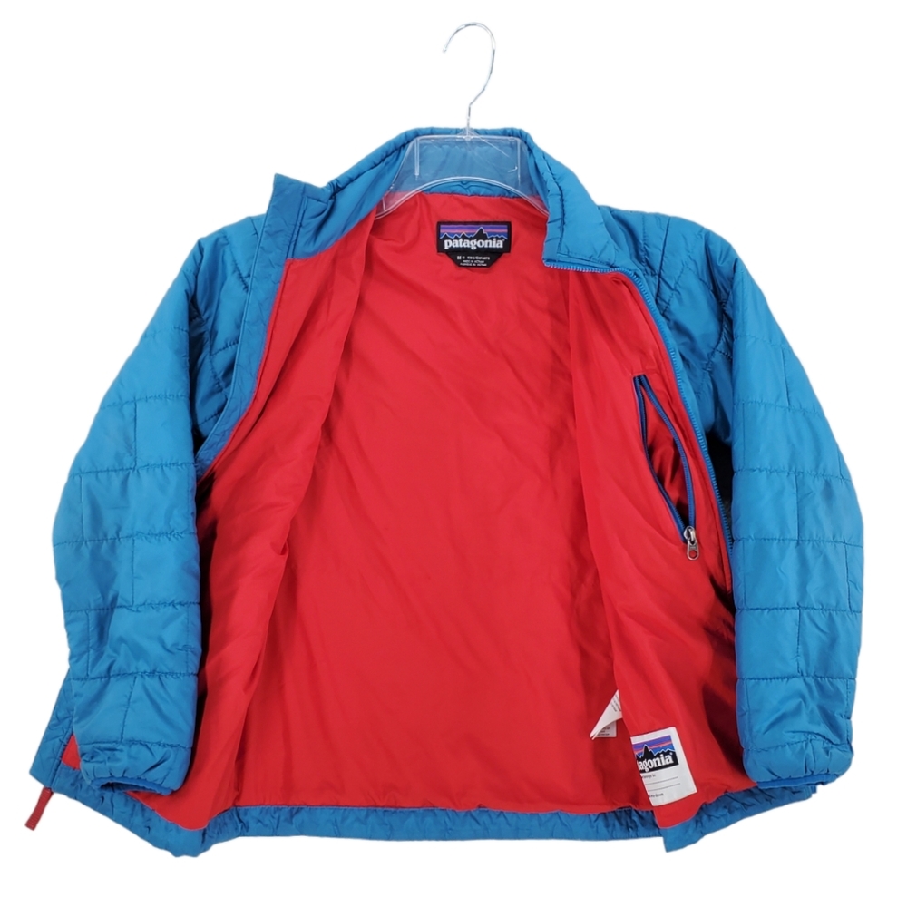 Patagonia Primaloft Kids Blue Jacket Sz 10 Medium Lightly Insulated Zip Up - Picture 2 of 10